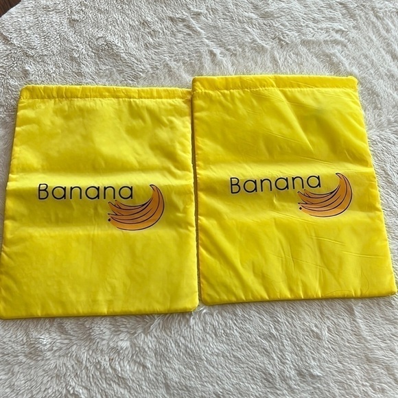 Lot of 2 Banana Bags yellow keep banana's fresh drawstring - Picture 3 of 6